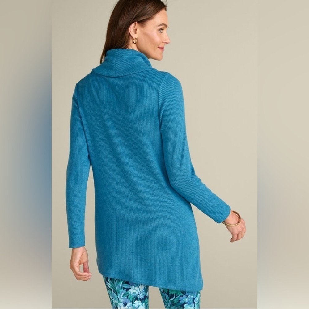 Soft Surroundings Kayla Rib Knit Cowl Neck Tunic Size S - Picture 3 of 9